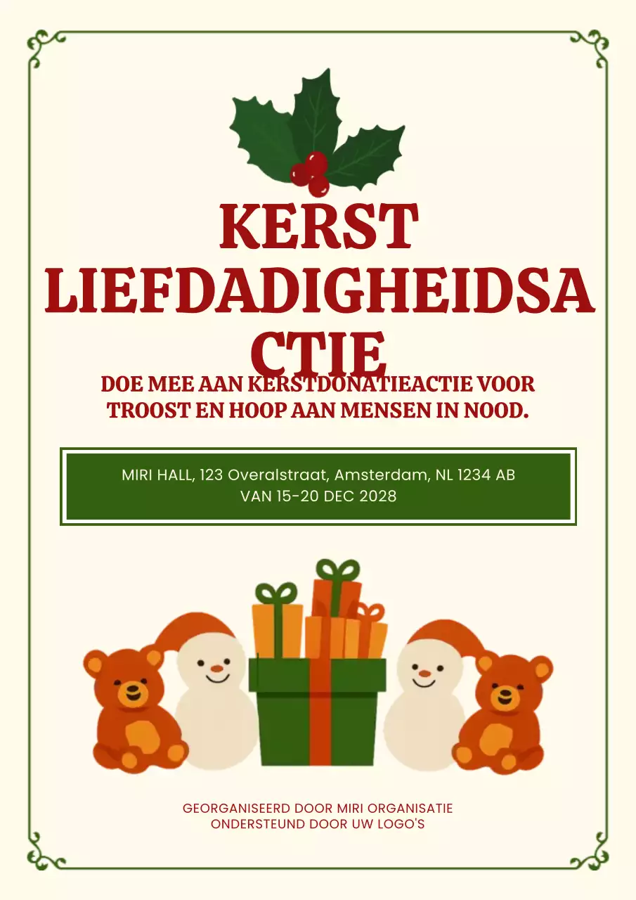 Rode traditionele webposter voor een liefdadigheidsevenement