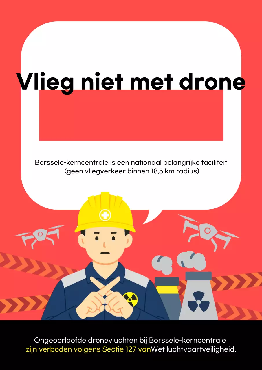 Gevaar van rood gemarkeerde drones