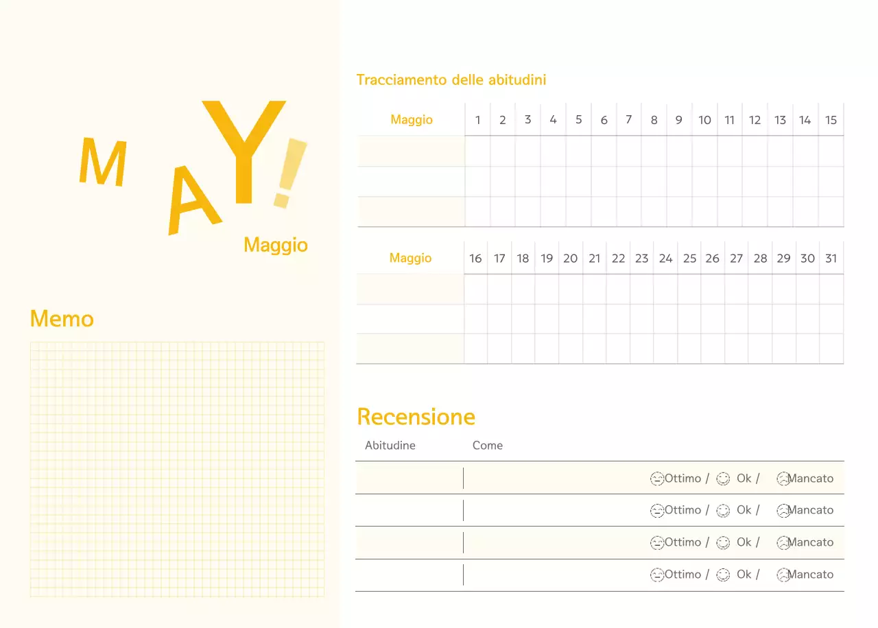 Calendario semplice verde