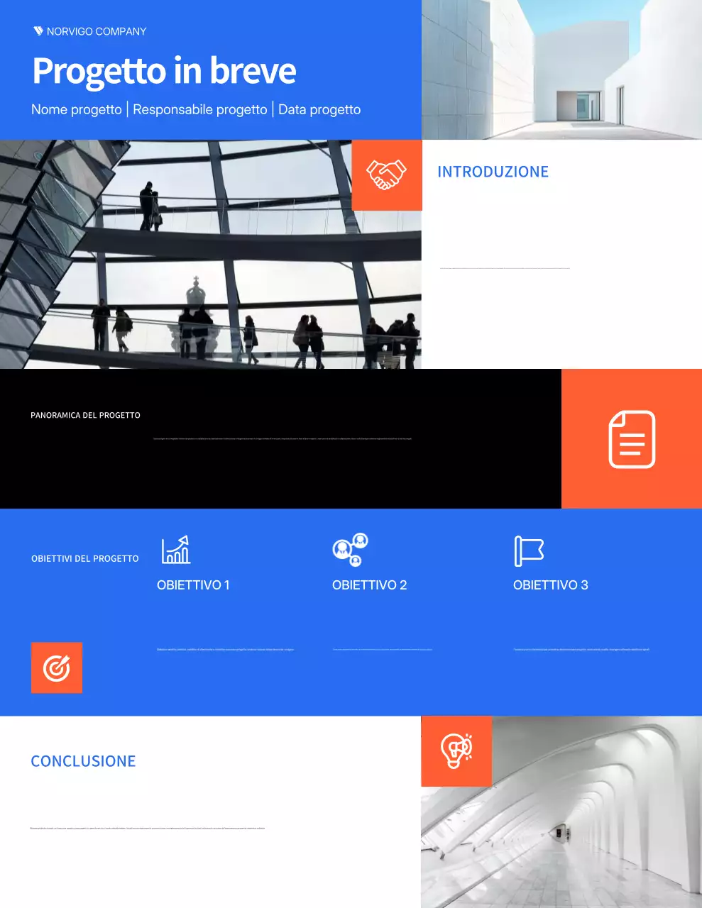 Lettera di presentazione del progetto minimalista moderno blu e nero