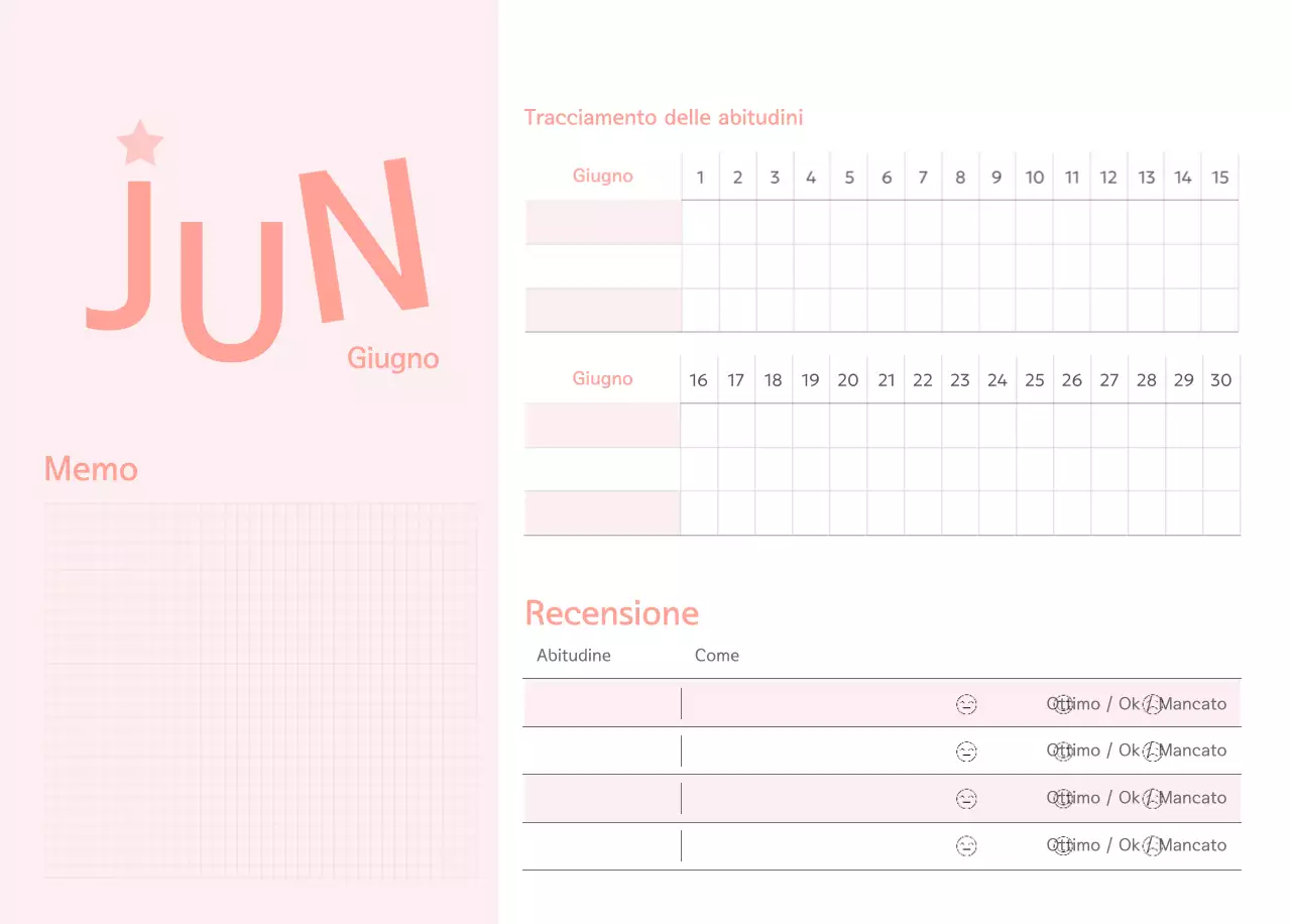 Calendario semplice verde
