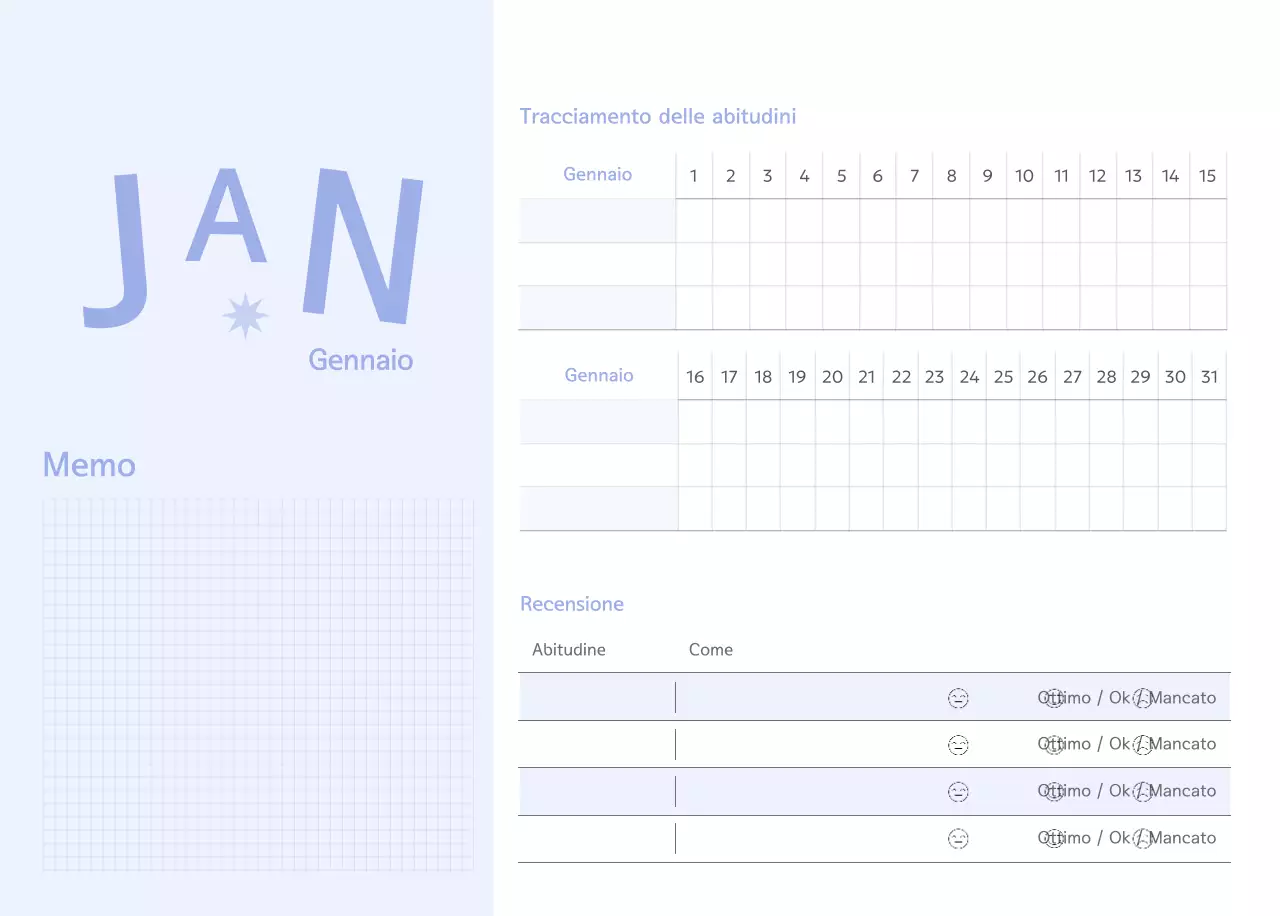 Calendario semplice verde
