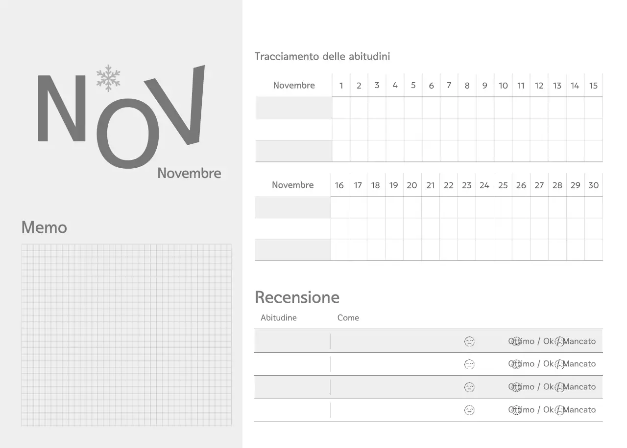 Calendario semplice verde