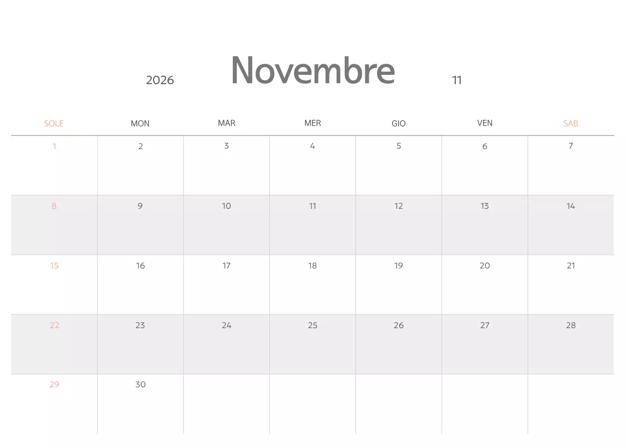 Calendario semplice verde