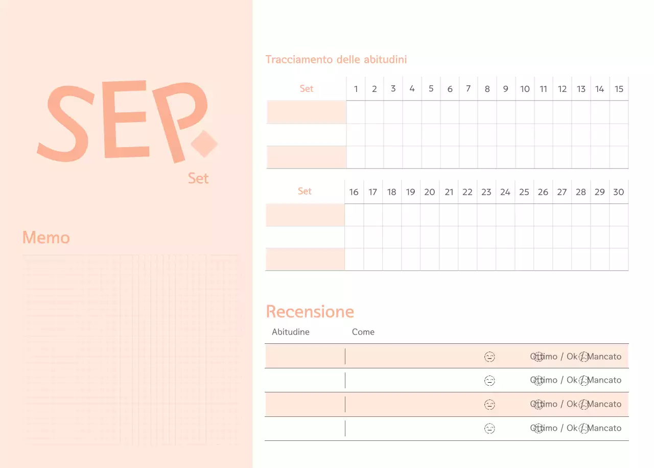 Calendario semplice verde
