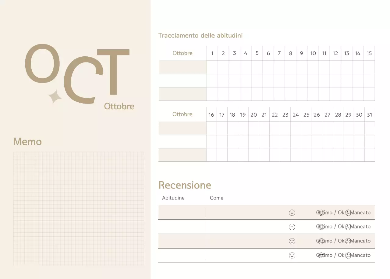 Calendario semplice verde