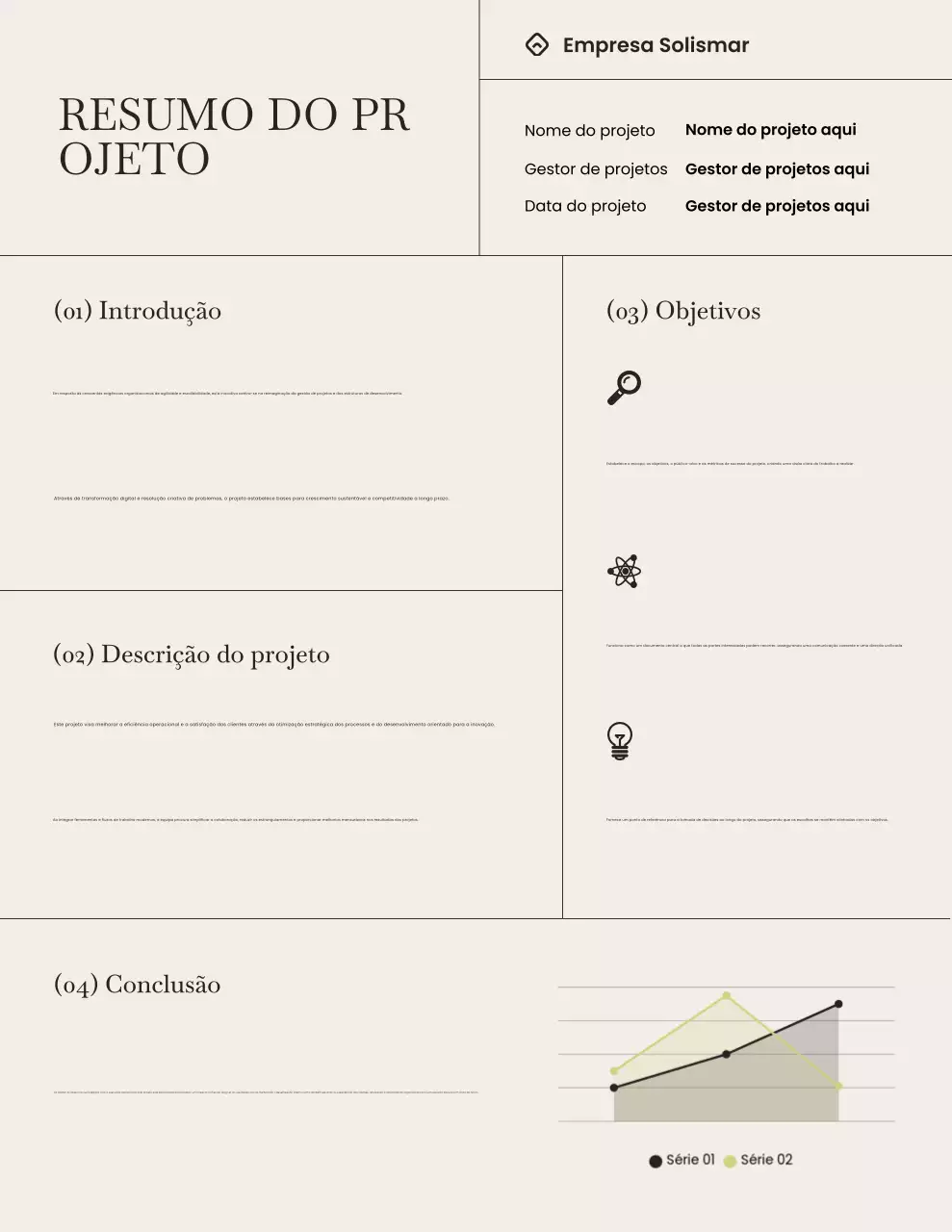 Carta de relatório minimalista em tons de bege e marrom