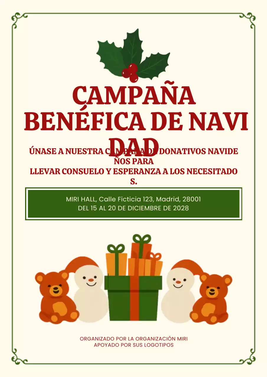 Cartel web del evento benéfico tradicional rojo