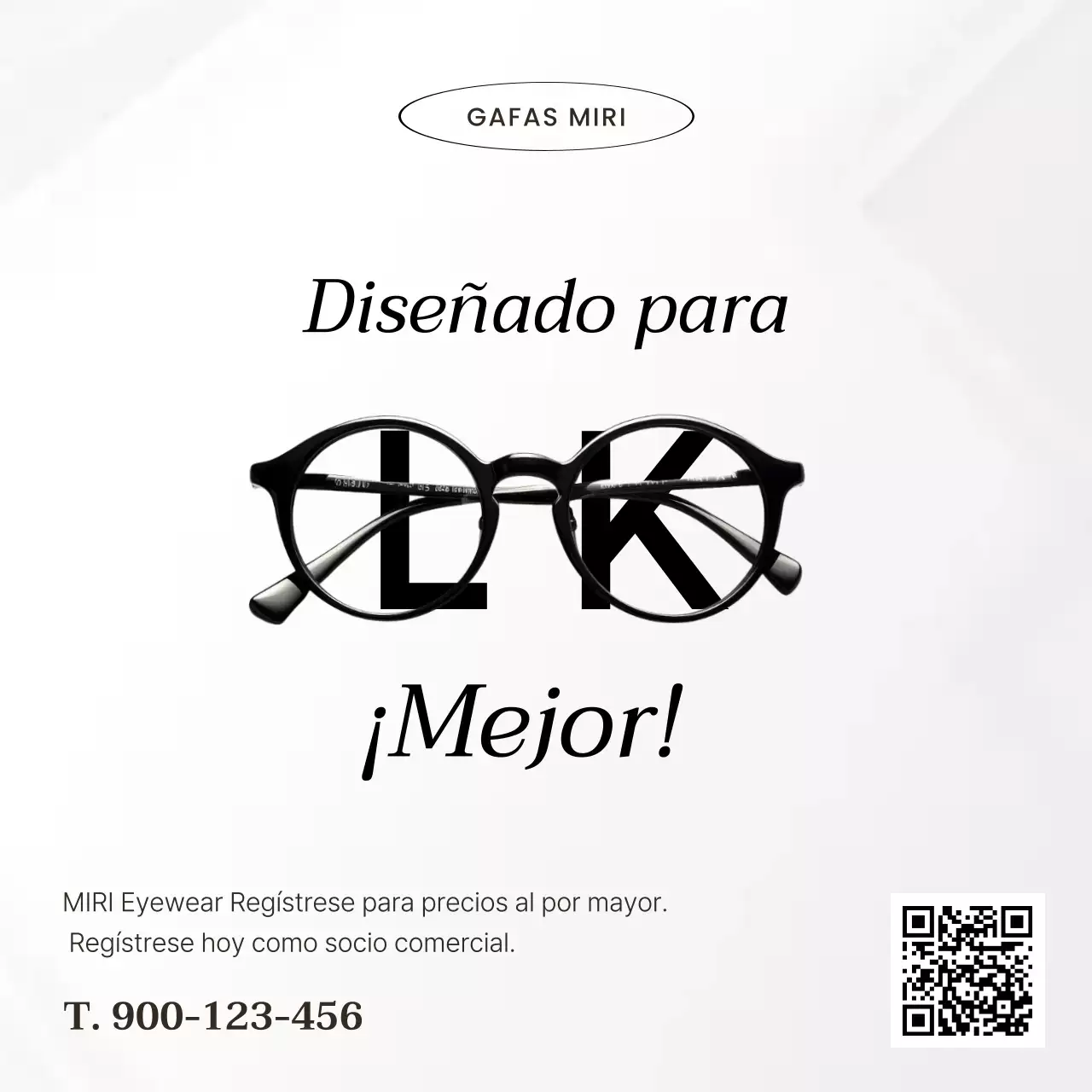 Anuncio de venta al por mayor de gafas modernas negras