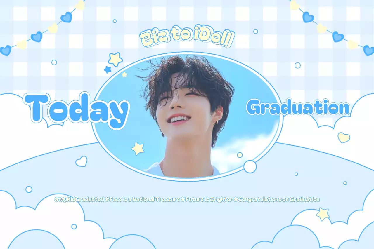 Kenang-kenangan wisuda berwarna biru langit yang lucu