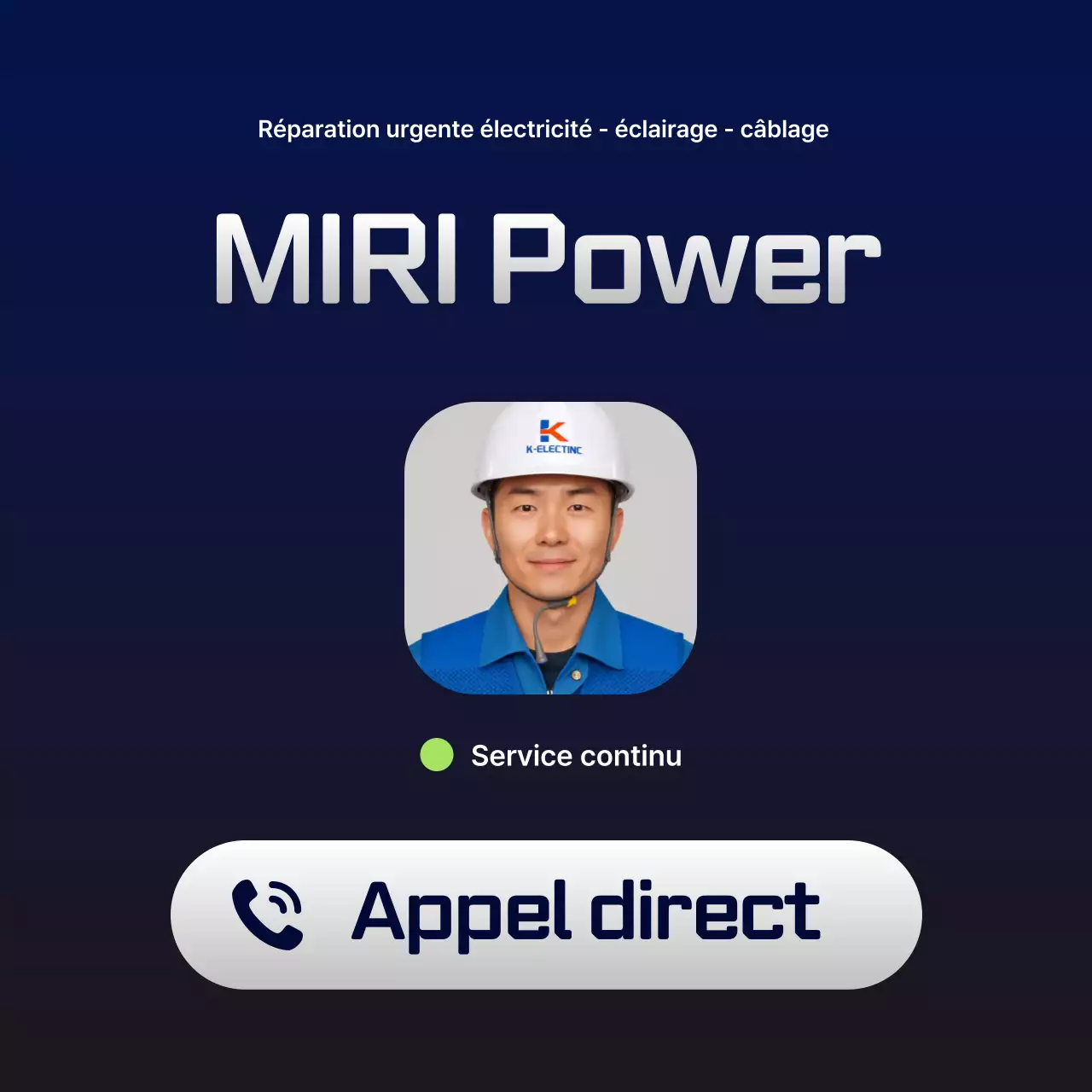 Publicité pour Navy Blue Modern Electrical Service