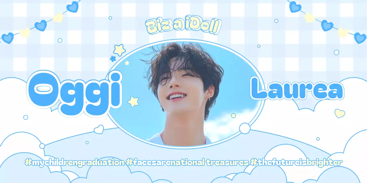 Grazioso omaggio di laurea color azzurro cielo