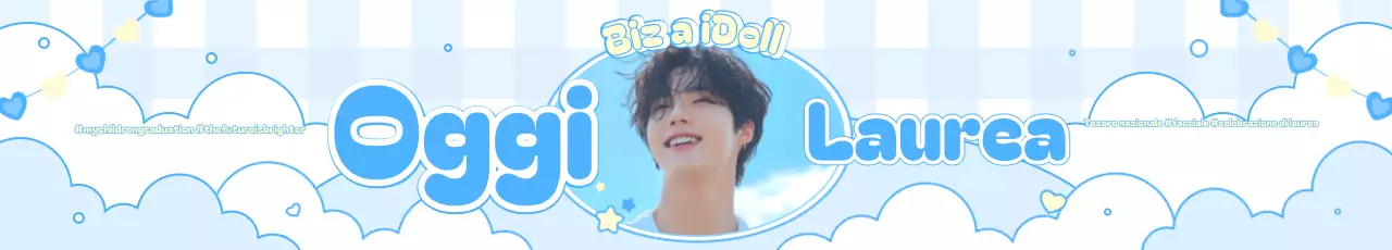 Grazioso omaggio di laurea color azzurro cielo