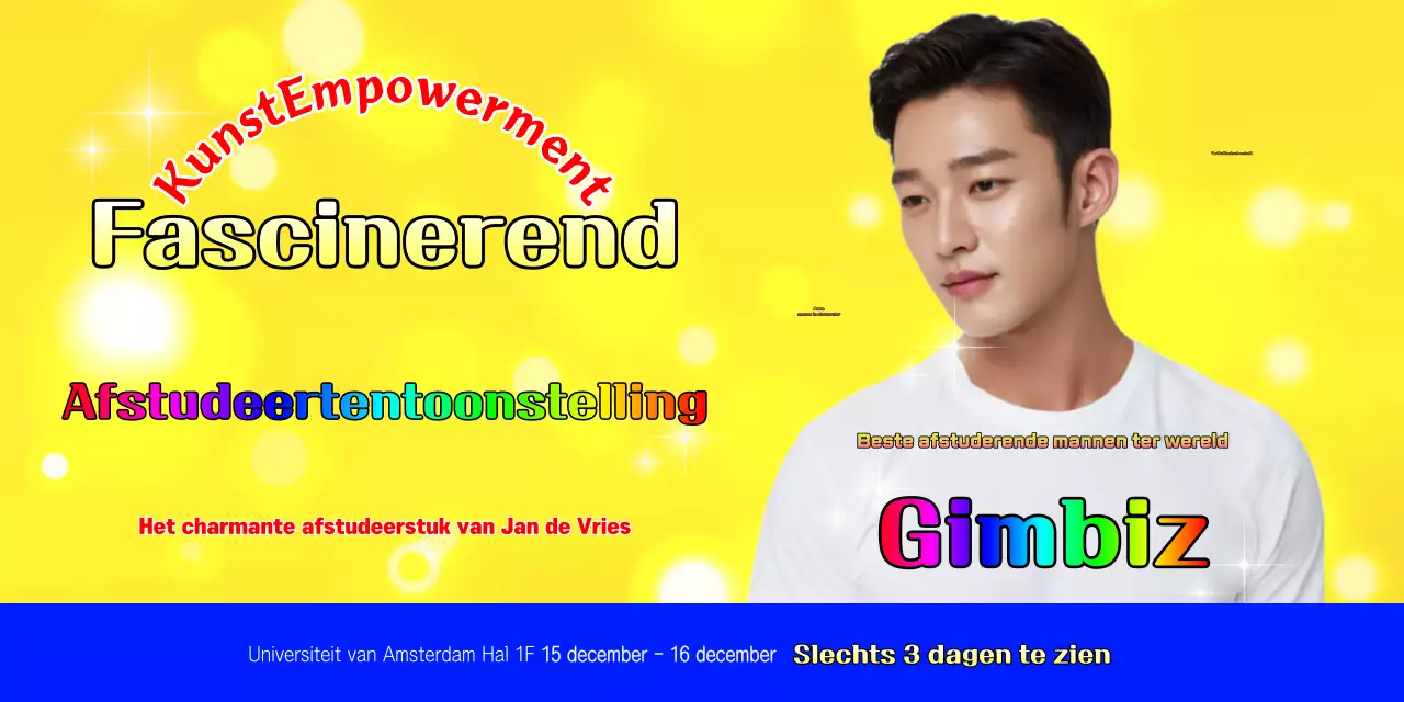 Promotie van de Gele Pop Art-tentoonstelling