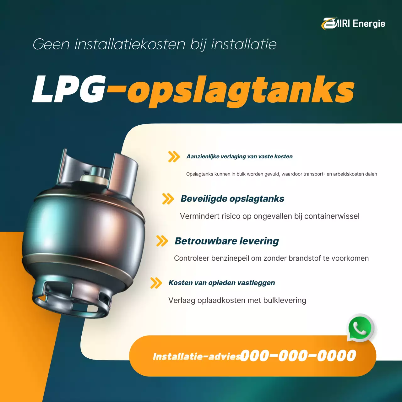 Oranje Modern Energie-advertentie