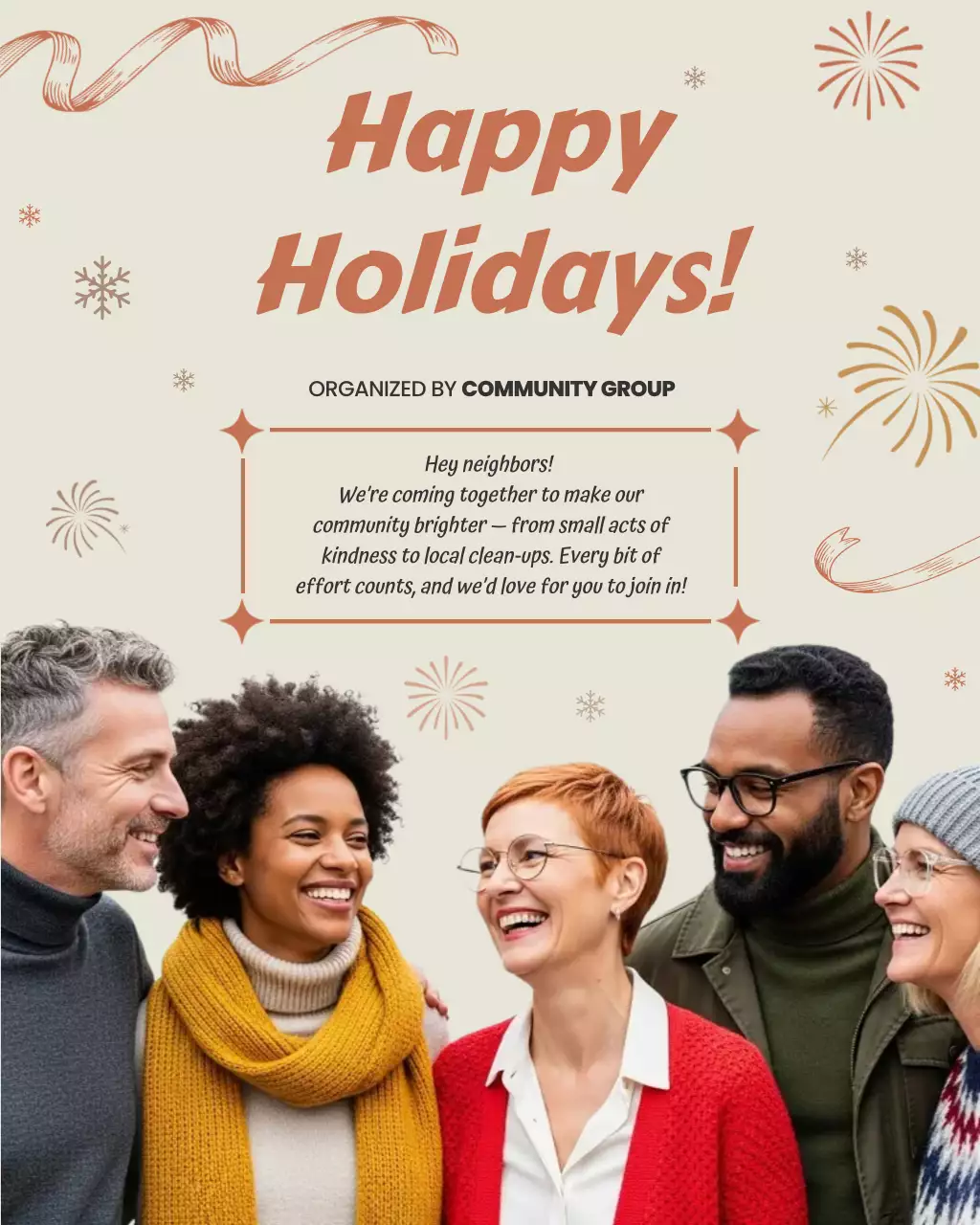 Beige Modern Community Announcement Instagram Post