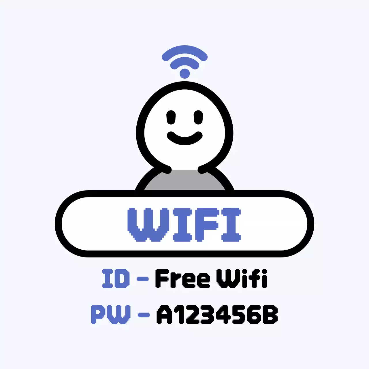 하늘색 심플 와이파이 안내