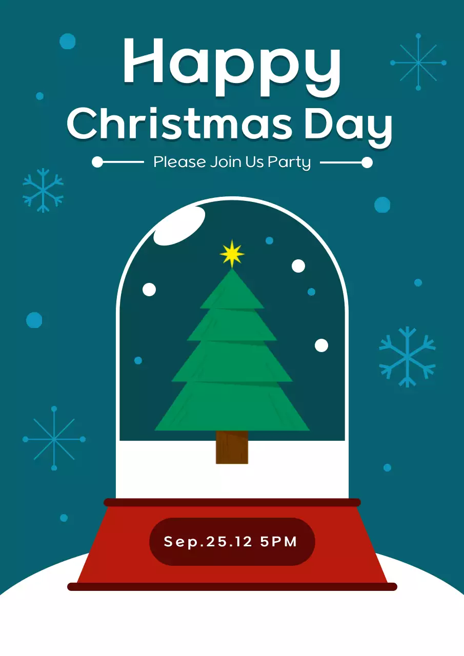 녹색의 모던한 크리스마스 파티 홍보