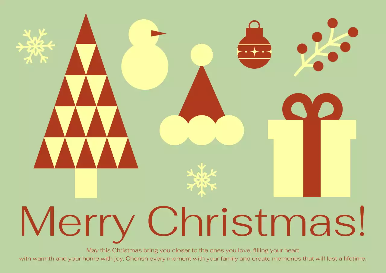 카키 심플 크리스마스 카드