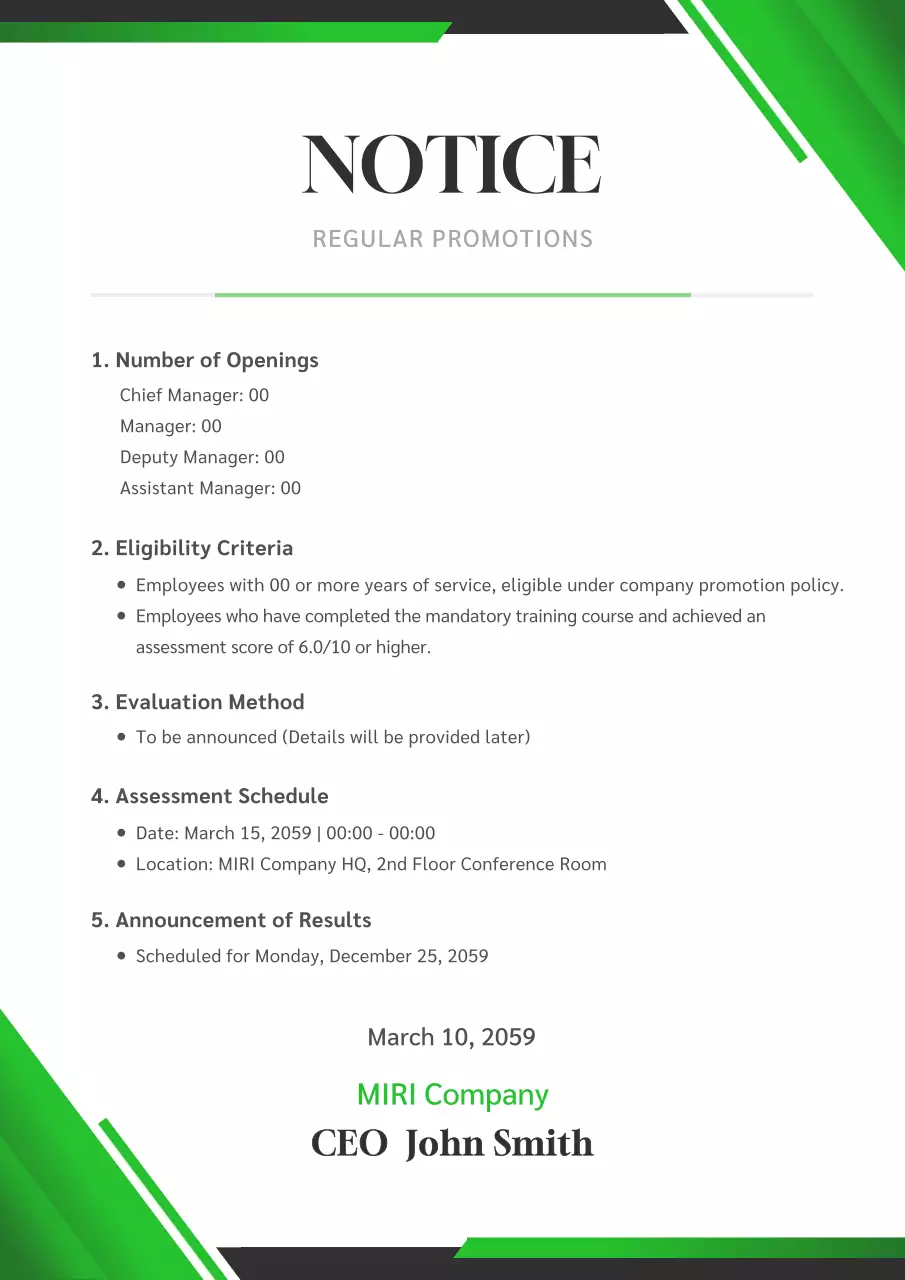 green modern promotion announcement