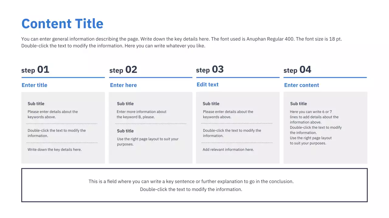 Blue minimal content guide