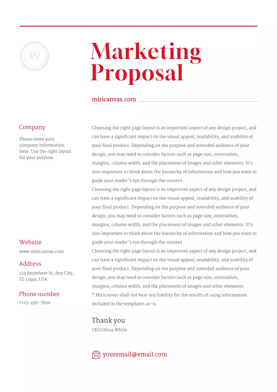 Red Professional Marketing Proposal