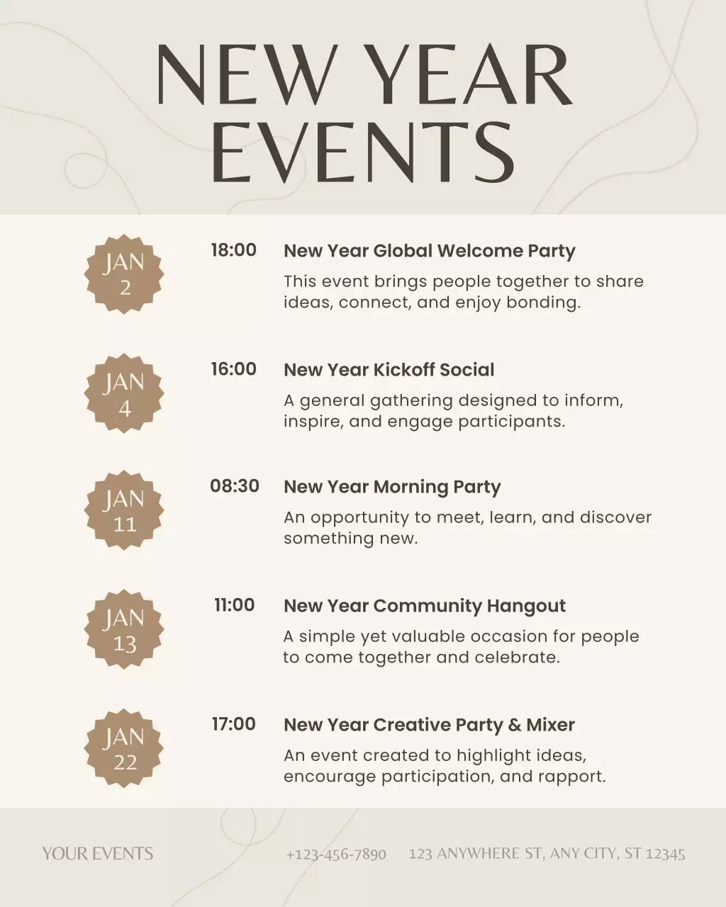 Black Elegant Event Calendar Instagram Post