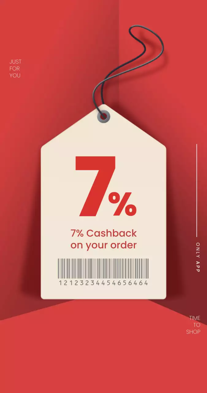 Red minimal cashback promotion