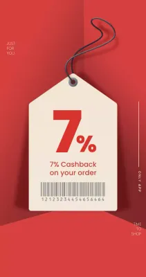 Red minimal cashback promotion