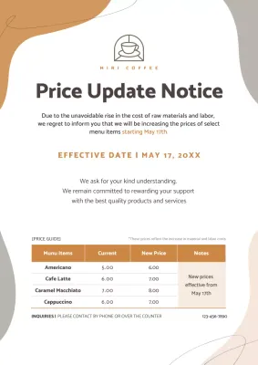 Beige modern coffee announcement