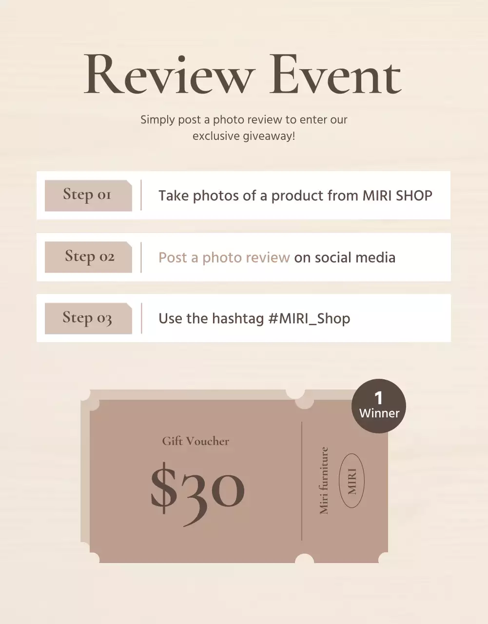 promosi furnitur modern warna krem