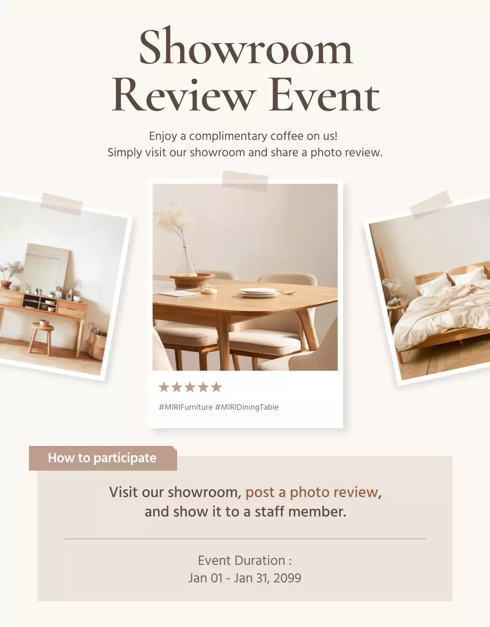 promosi furnitur modern warna krem