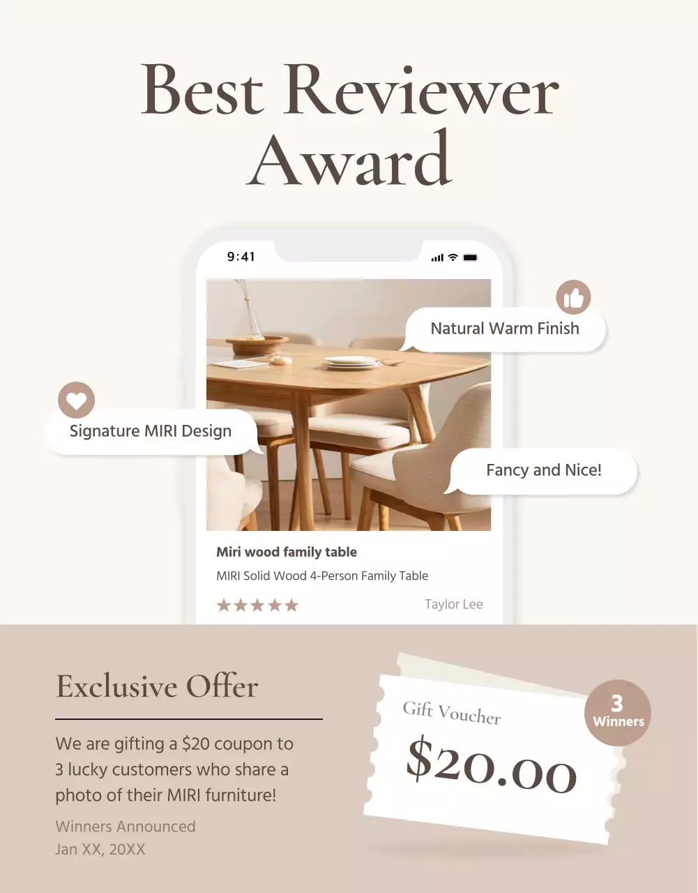 promosi furnitur modern warna krem