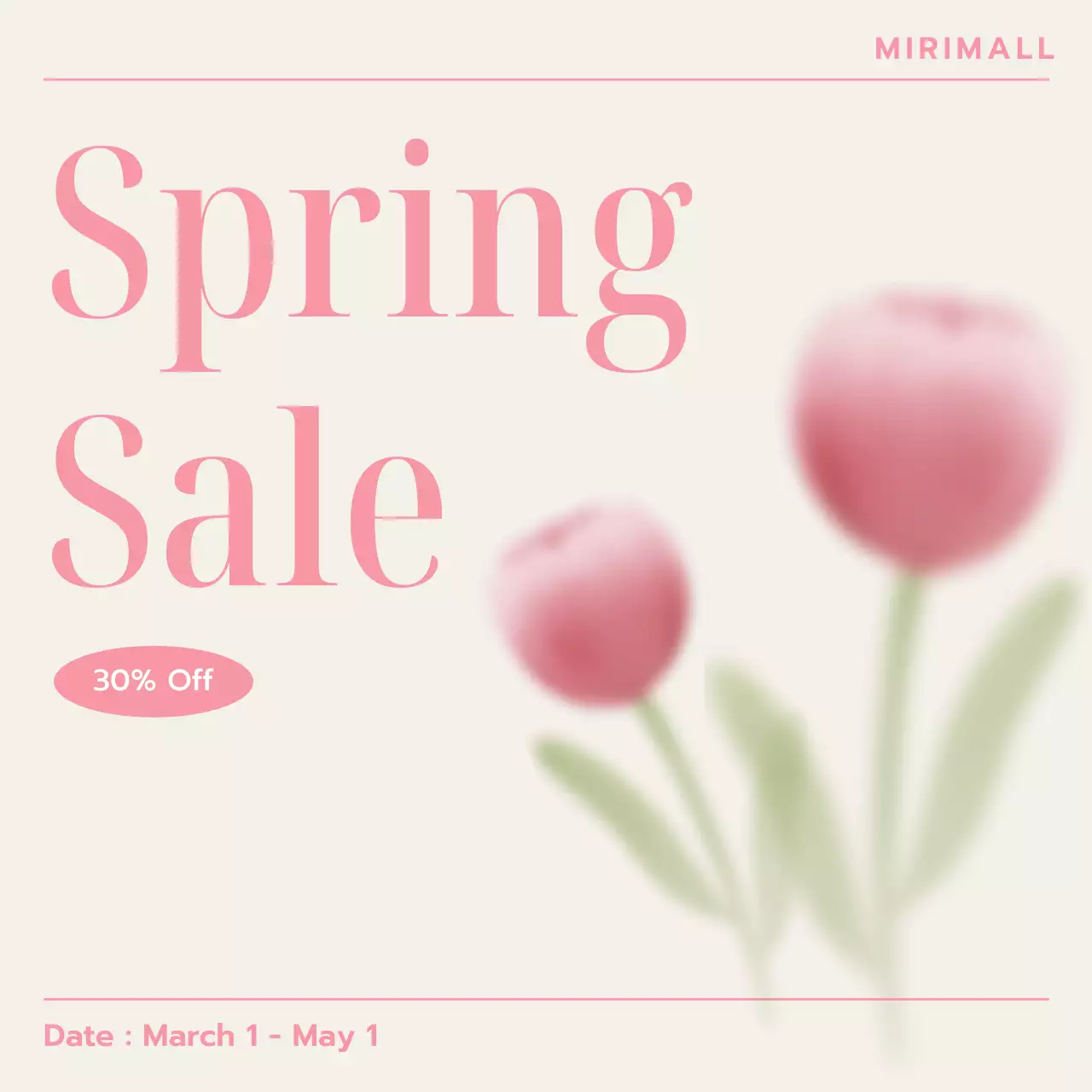 Pink floral sale promotion