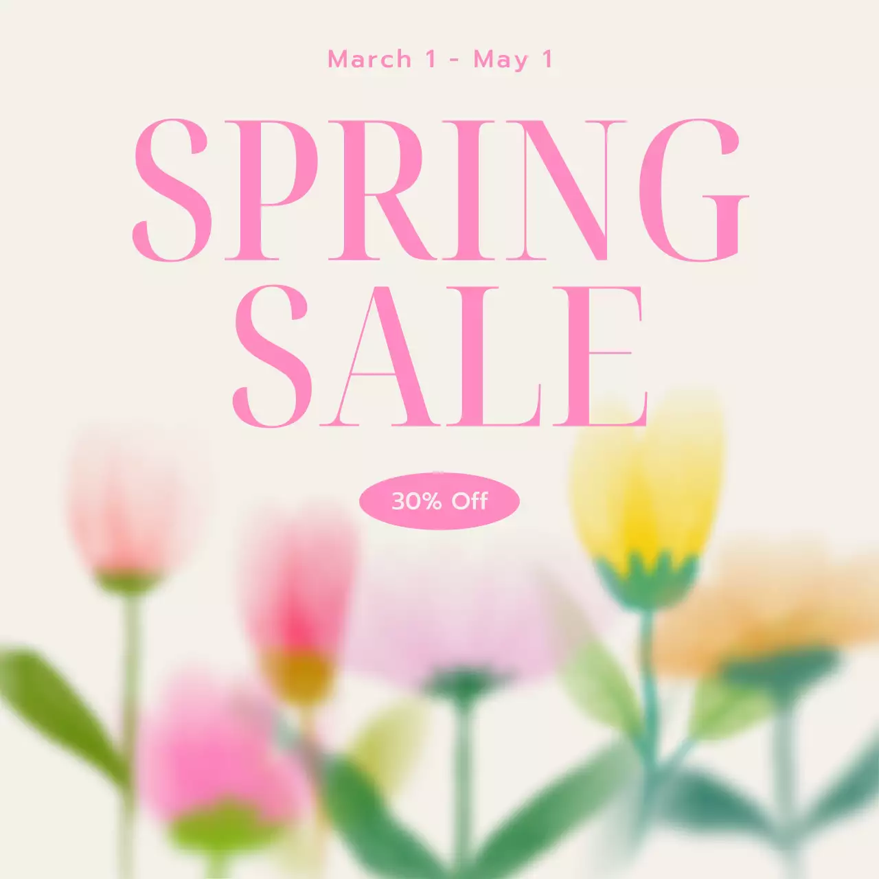 Pink floral sale promotion