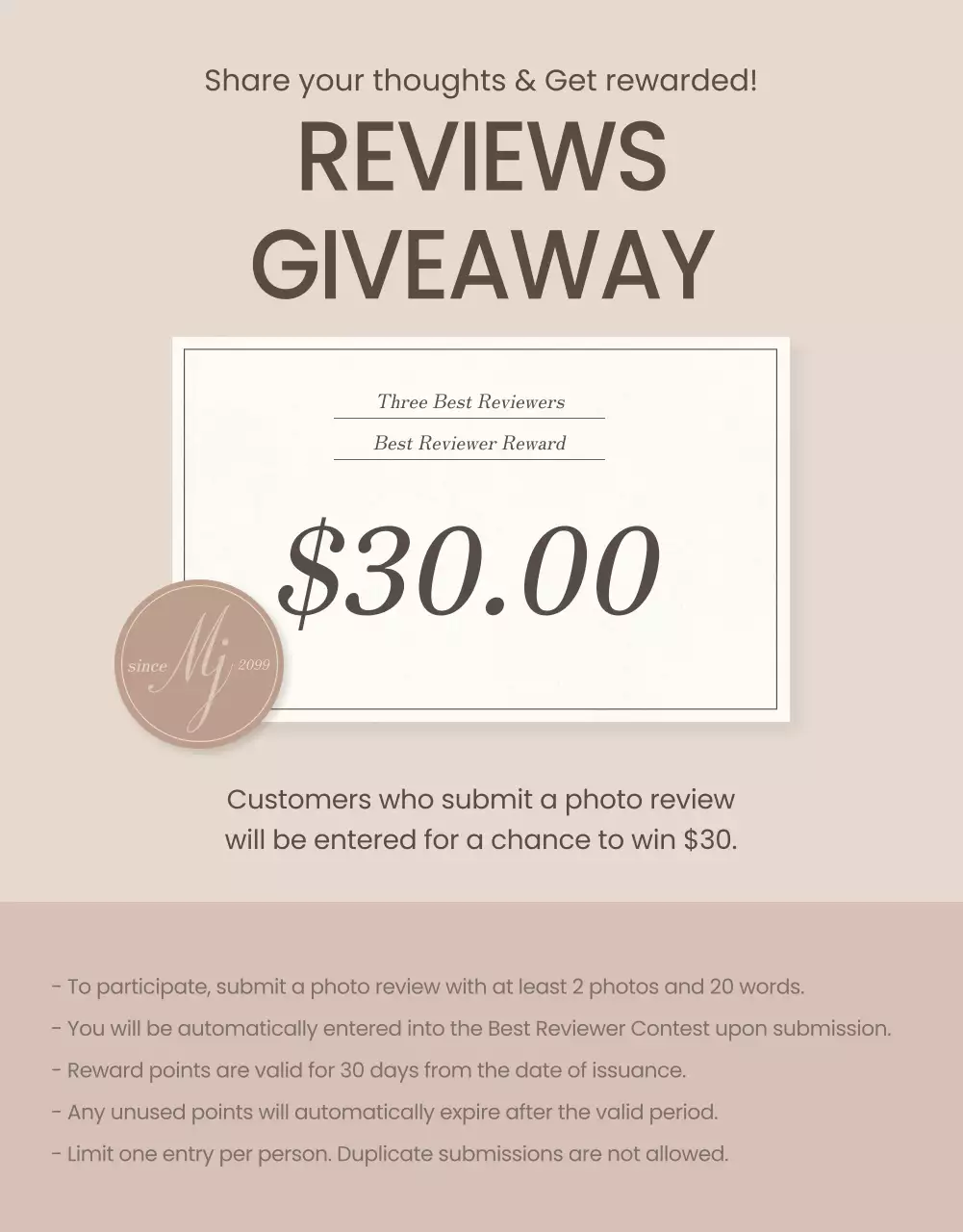 promosi hadiah modern warna krem