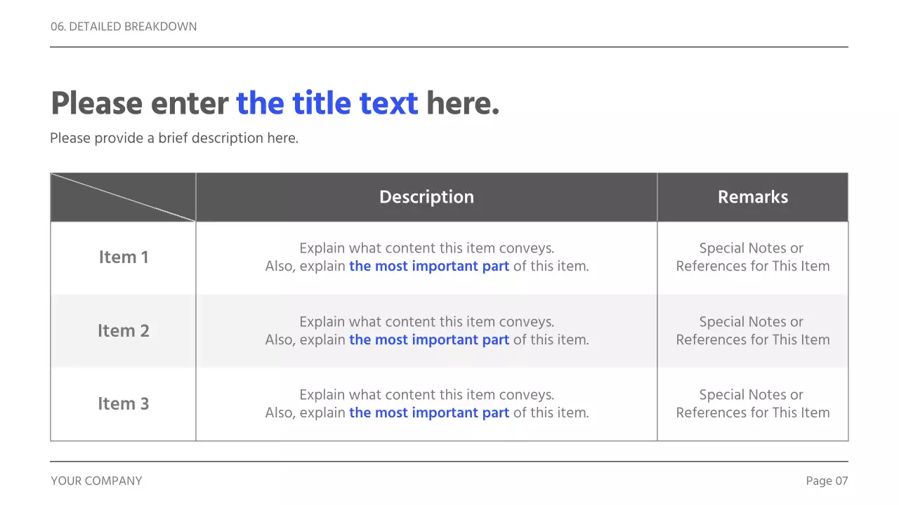 블루 미니멀 비즈니스 플랜 보고서 프레젠테이션