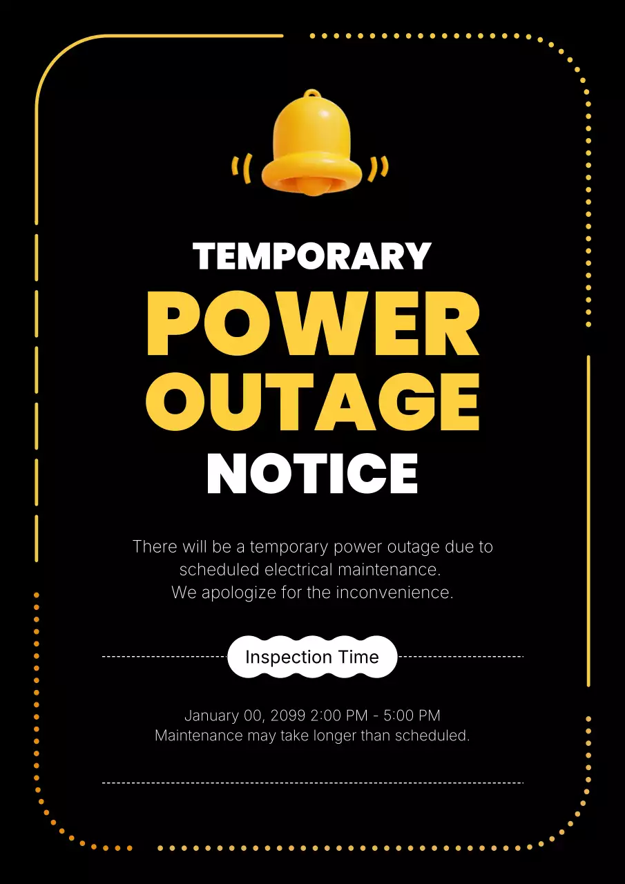 노란색 최소 전력 공지 포스터