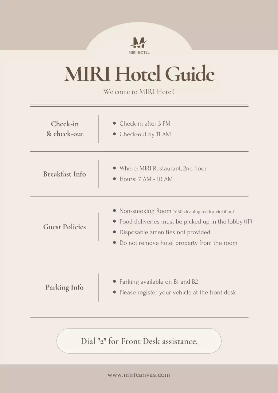 Panduan hotel elegan berwarna krem