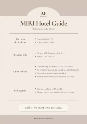 Panduan hotel elegan berwarna krem