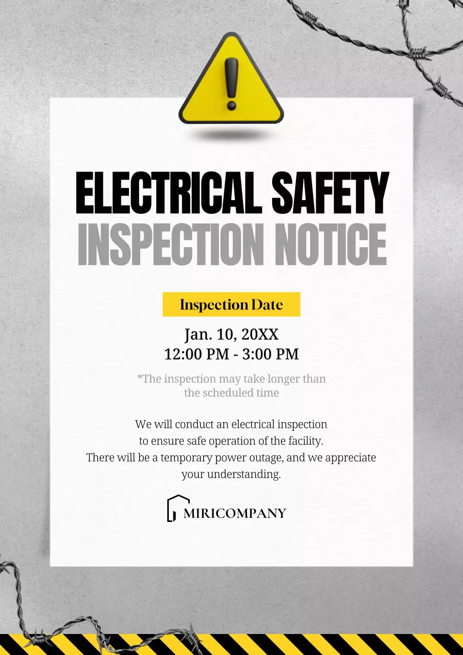 grey modern safety announcement