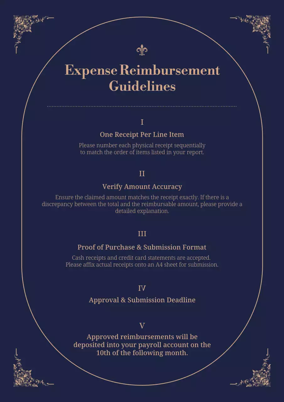Navy Elegant Expense Report Guide