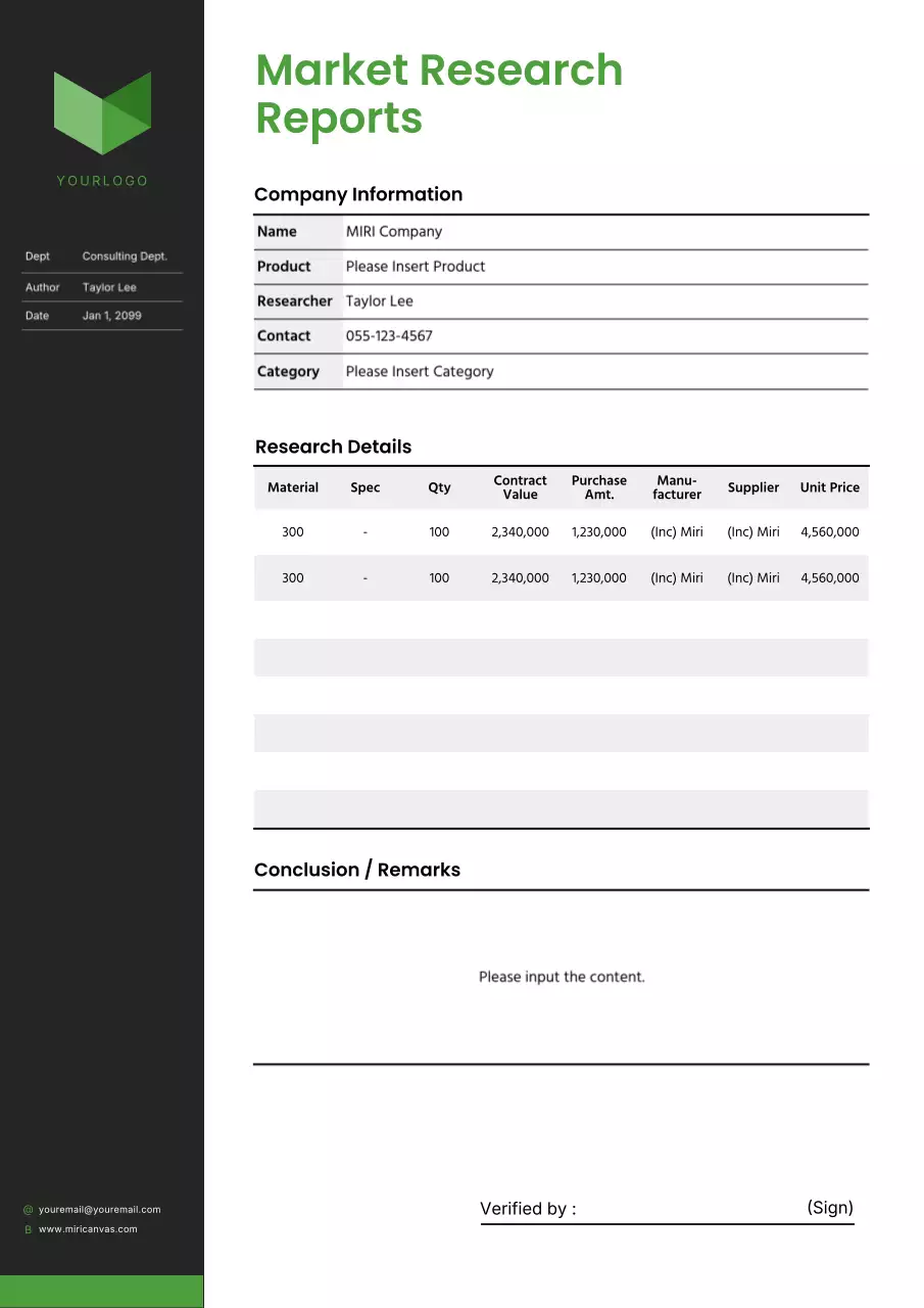 green modern business report