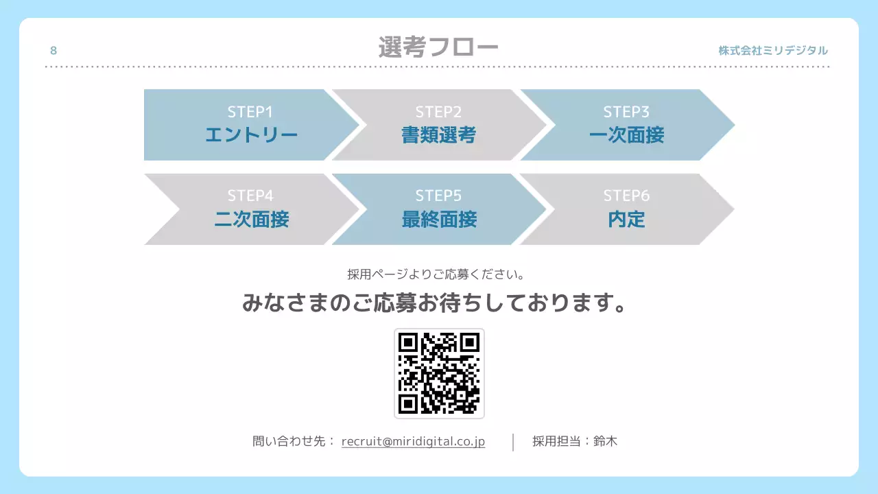 水色 シンプル 採用 資料