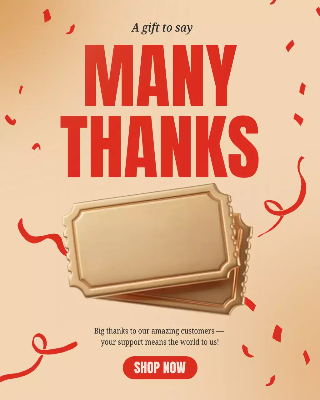 Beige Modern Thank You Promotion Instagram Post