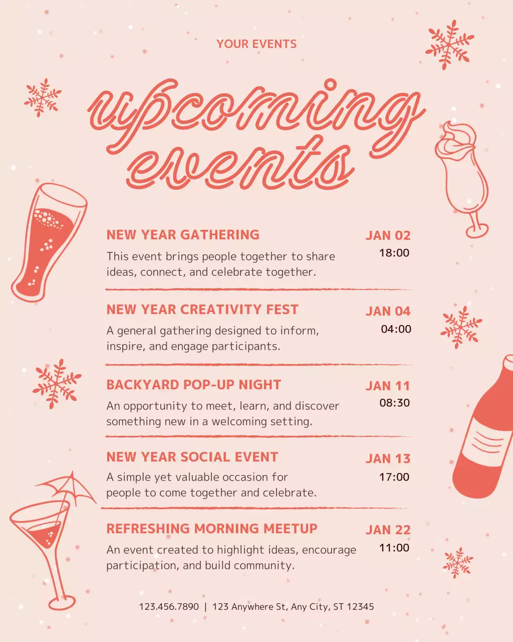 Coral Modern Event Announcement Instagram Post