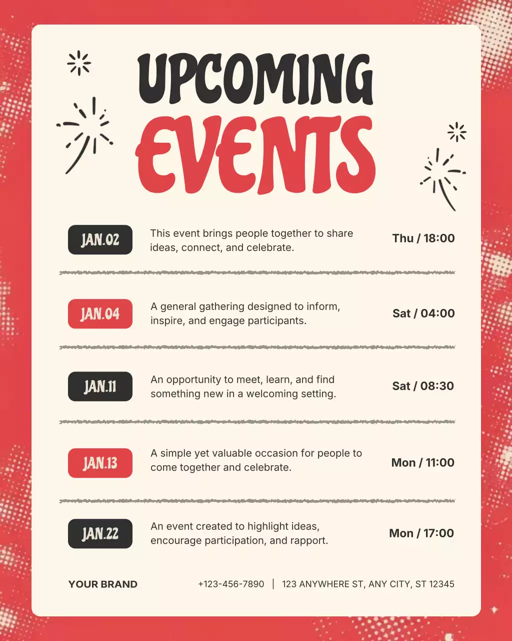 Red Modern Event Announcement Instagram Post