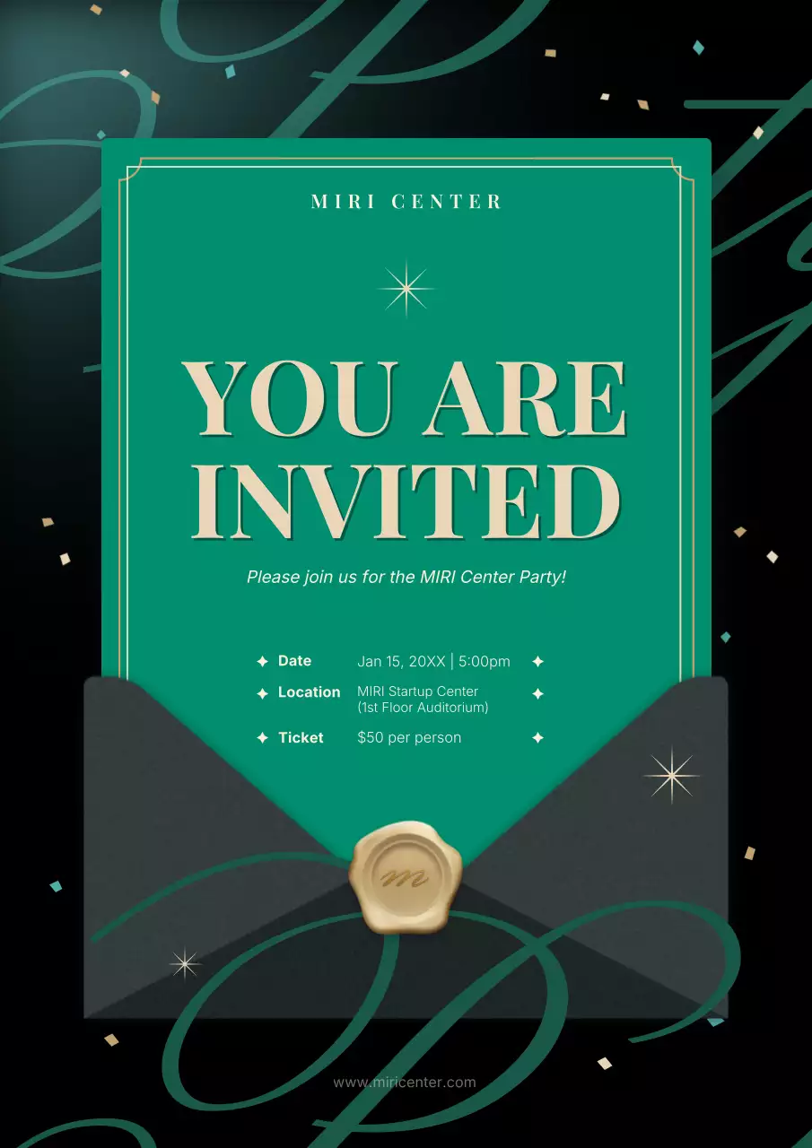 Green elegant party invitation