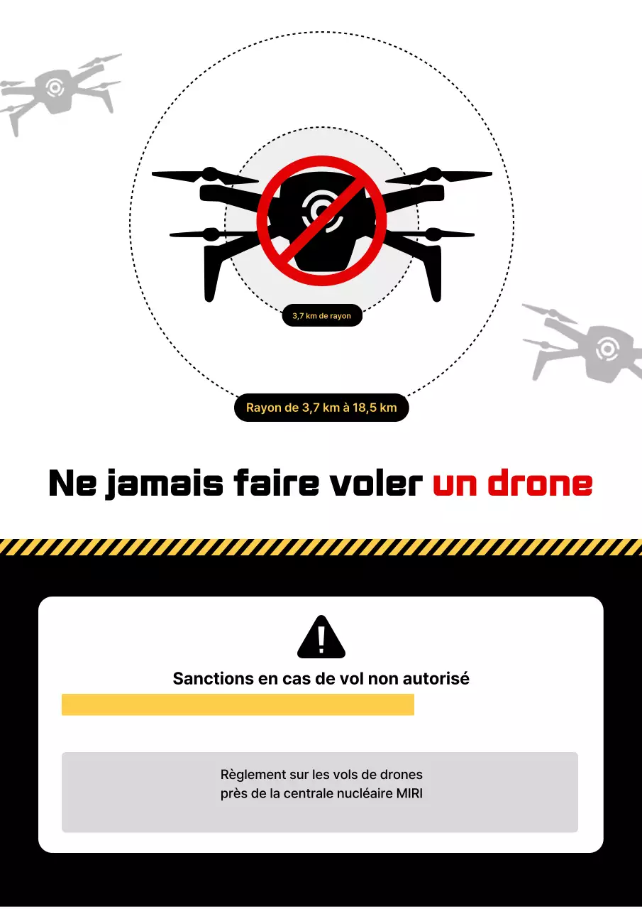 Avertissement simple pour drone noir