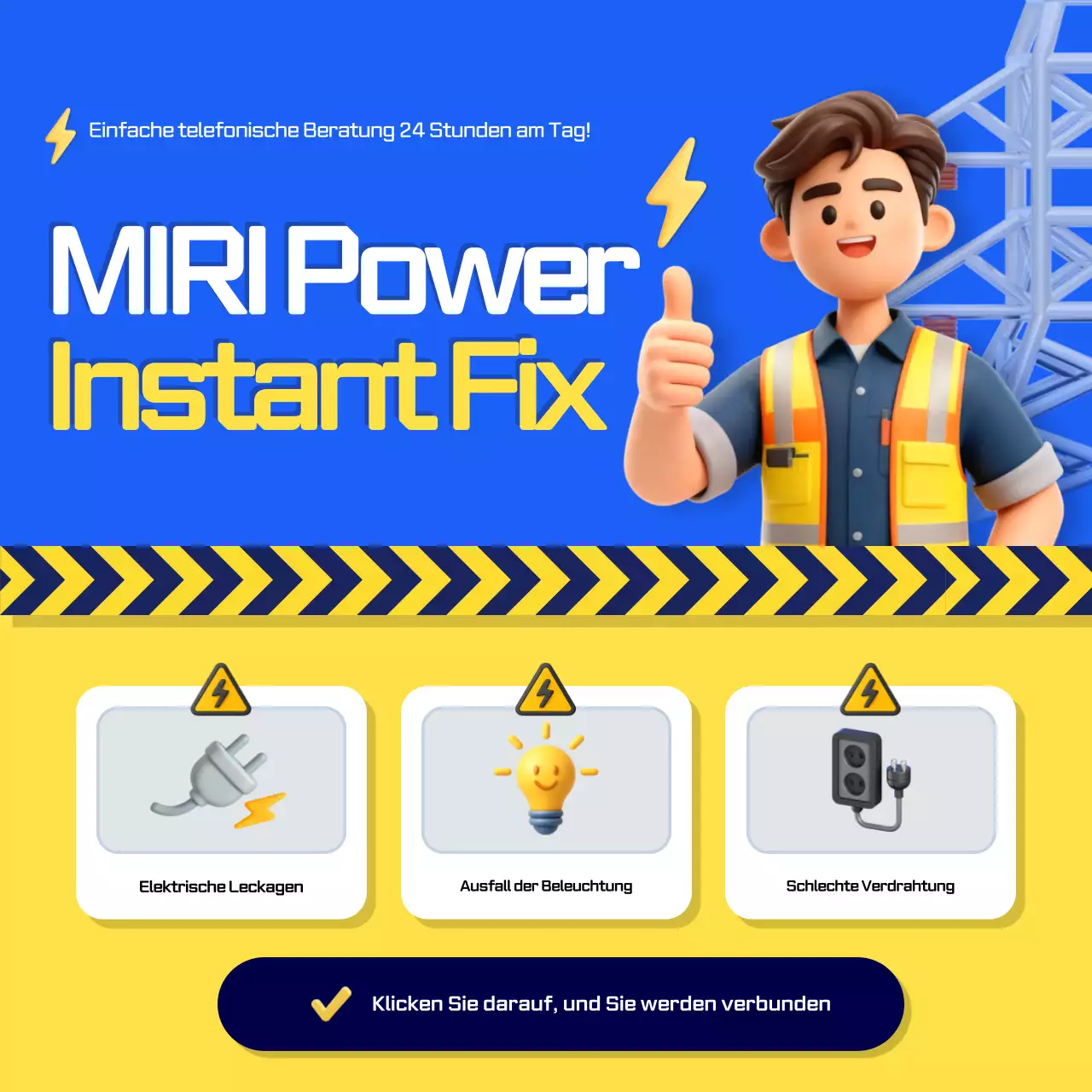 Werbung für Blue Modern Electric Service